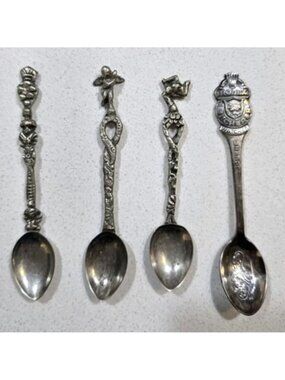 RARE Rolex Bucherer Switzerland Spoon + 3 Italian Pewter Spoons Bundle of 4